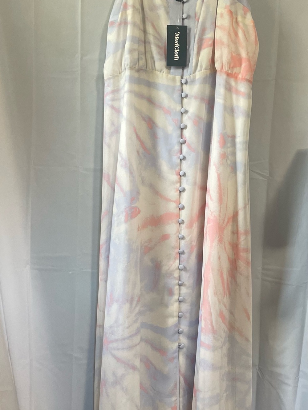 ModCloth Marble-Print Maxi Skirt in Soft Pink & Lavender